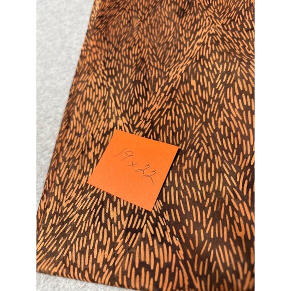 Vintage 1970s Fabric 19x22" Brown & Orange Abstract Design Sewing Quilting - Picture 3 of 3